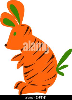 The cartoon rabbit design is suitable for logos, icons, stickers and so ...