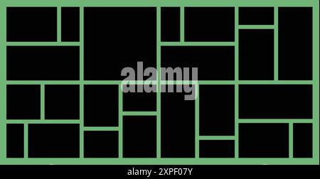 Photo Collage Design with square design Stock Vector