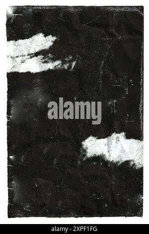 Old Rough Dirty Black Scratch Dust Grunge Black Distressed Noise Grain Overlay Texture Background. paper torn effect, distressed and damaged Stock Photo