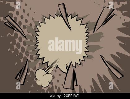 Cartoon background, comic book gray retro vector comics pop art design. Stock Vector