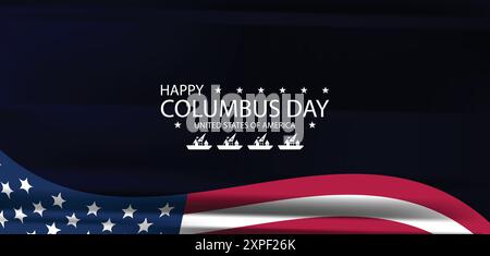 Happy Columbus Day text Design Stock Vector