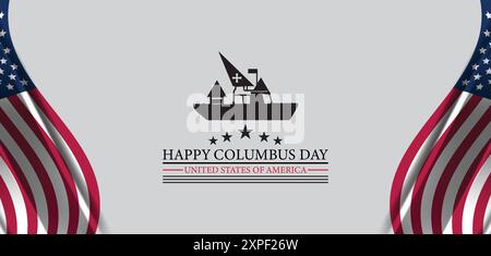 Happy Columbus Day text Design Stock Vector