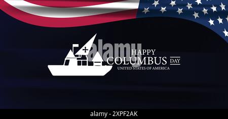 Happy Columbus Day text Design Stock Vector