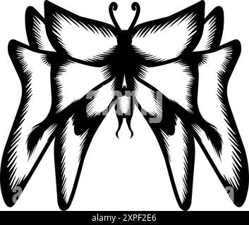 Butterfly silhouette icon. Perfect for logos, icons, tattoos, stickers and more Stock Vector