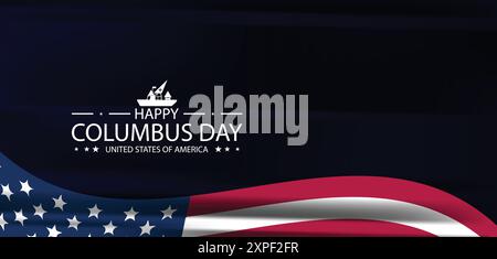 Happy Columbus Day text Design Stock Vector