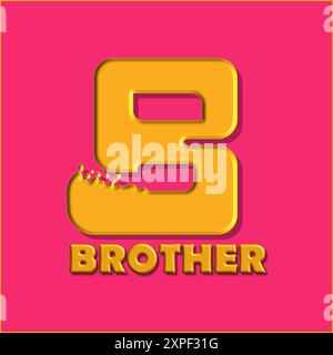 Letter B logo graphic illustration in yellow color 3D. Perfect for company logos, icons, t-shirt stickers and more Stock Vector