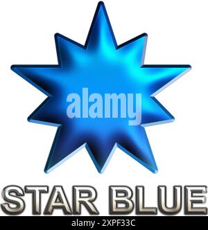 Illustration design star logo graphic in 3D blue color. Perfect for company logos, icons, t-shirt stickers and more Stock Vector