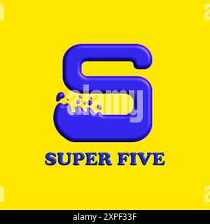 Letter S shape logo graphic design illustration with water or liquid blue color 3D theme. Perfect for clothing icons, company logos, shops, and more Stock Vector