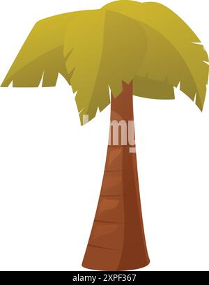 Cartoon palm tree growing under a tropical sun Stock Vector