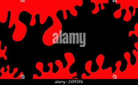 Black color illustration background with red liquid. Perfect for posters, wallpapers, banners, website dashboards Stock Vector