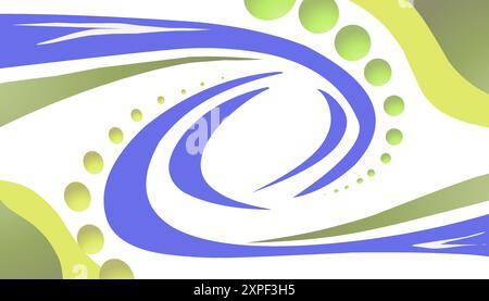 Modern Abstract background in yellow, blue spiral and yellow bubbles. Perfect for website wallpapers, posters, banners, advertisements Stock Vector