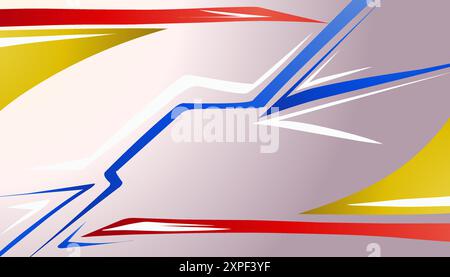 Abstract modern landscape background in red, blue, white, yellow. Perfect for website wallpapers, posters, banners, advertisements Stock Vector