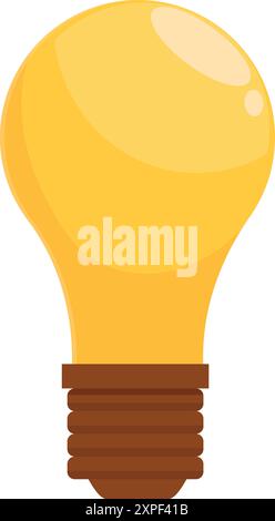 Classic light bulb shining bright, representing ideas, solutions, and creativity Stock Vector