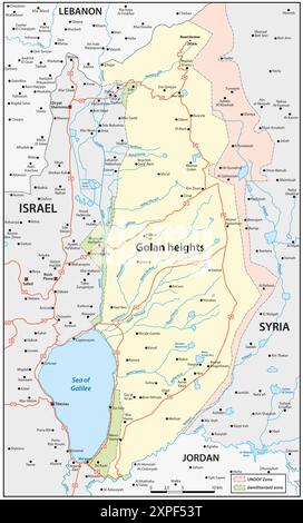 Map of the Israeli-occupied Golan Heights Stock Photo