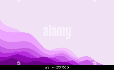 Abstract background illustration of purple waves. Perfect for website wallpapers, posters, banners, photo frames, book covers, invitation covers Stock Vector