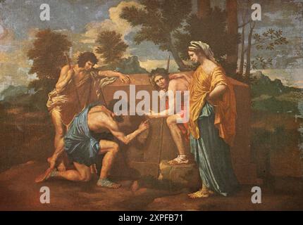 Gemälde von Nicolas Poussin * 15. Juni 1594 in Les Andelys, Normandie 19. November 1665 in Rom, französischer Maler, Schäfer in Arkadien, Historisch, Stock Photo