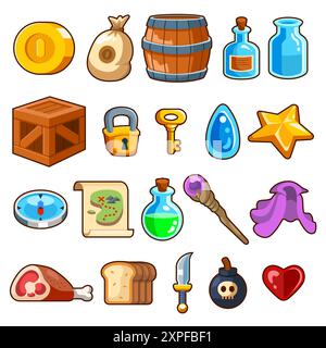 A vector illustration of Game Sprites Icon Set Stock Vector