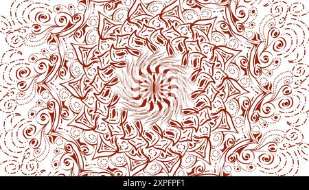 Illustration of red mandala motif decoration. Perfect for background posters, banners, advertisements, websites, book covers Stock Vector