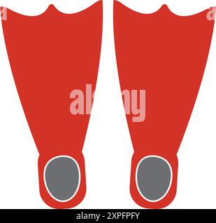 Vector of swim fins in trendy style, icon of diving fins Stock Vector
