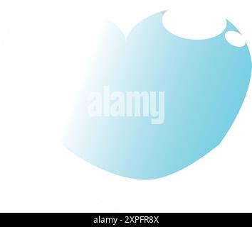 Blue gradient heart shape is filling a white background, suggesting love, affection, and purity Stock Vector