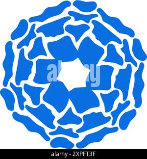 Blue color ethnic mandala patern design illustration. Perfect for logos ...