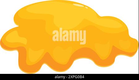 Yellow honey puddle dripping down, isolated on white background Stock Vector