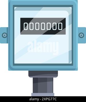 Electric meter is showing increasing numbers, indicating electricity consumption Stock Vector