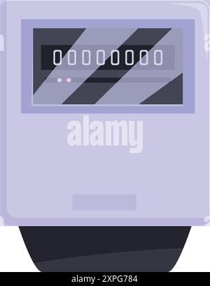 Electricity meter showing energy consumption data on its gauge Stock Vector
