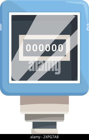 Electric meter is showing energy consumption data on display Stock Vector