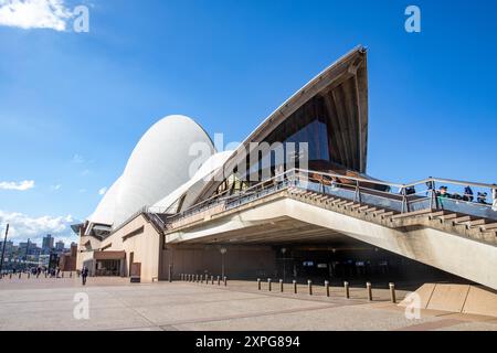 Sydney Opera House, view of the west elevation of this famous heritage building designed by Danish architect Jorn Utzon, Sydney winters day,Australia Stock Photo