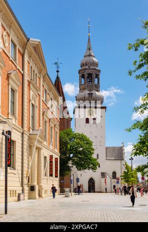 Historical Museum and Budolfi Church built in the 1300s, this historic medieval church serves as the cathedral. Algade, Aalborg, Jutland, Denmark Stock Photo