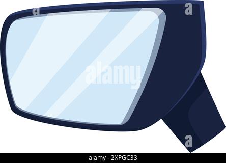 Side rearview mirror is reflecting a clear sky, providing a wide and unobstructed view for safe driving Stock Vector