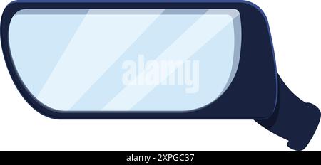 Rearview mirror reflecting a clear blue sky, ensuring safe driving and providing a view of the road behind Stock Vector