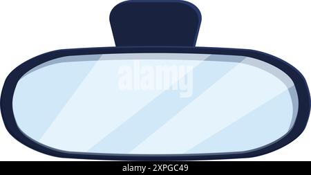 Clean car rear view mirror is reflecting nothing, symbolizing a clear view and safe driving conditions Stock Vector