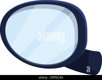 Side rearview car mirror ensuring safety for the driver and reflecting surroundings Stock Vector