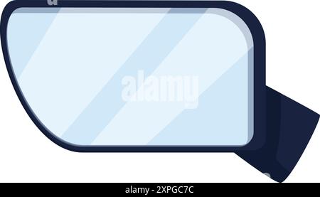 Side rearview car mirror reflecting a clear sky, ensuring safety on the road Stock Vector