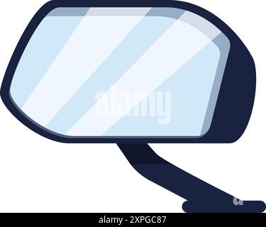 Rearview mirror is reflecting nothing, emphasizing the importance of clear visibility for safe driving Stock Vector