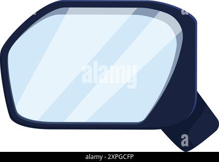 Side rearview mirror reflecting empty road on white background Stock Vector