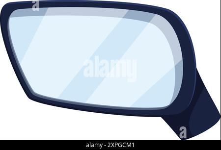 Side rear view mirror reflecting sky on white background Stock Vector