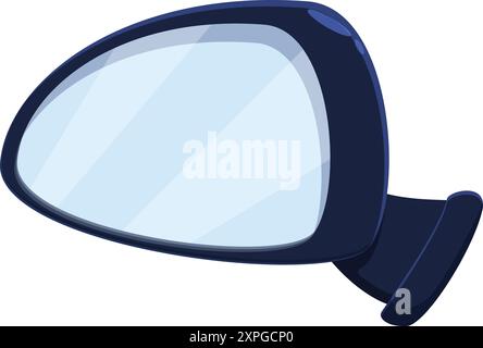Car side mirror reflecting an empty road ahead, symbolizing safe driving and clear vision Stock Vector
