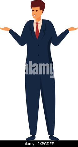 Body Language Confuse Confused businessman shrugging with raised arms, unsure body language ...