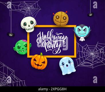 Halloween cobweb vector frame border and dividers isolated on white ...