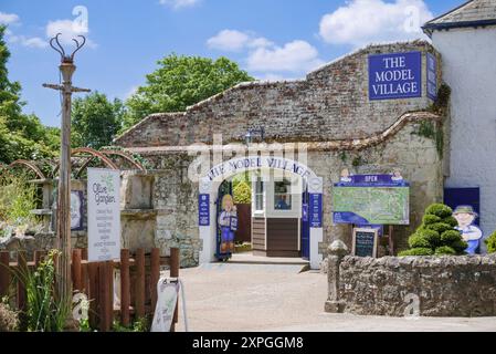 Isle of Wight UK The Model Village Godshill Model Village entrance and Olive Garden tearooms in Godshill Village Isle of Wight England UK GB Europe Stock Photo