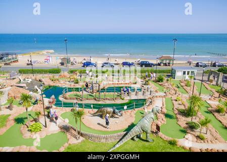 Shanklin Isle of Wight UK - Shanklin crazy golf course Jurassic Bay Adventure Golf on Shanklin Esplanade Shanklin Isle of Wight England UK GB Stock Photo