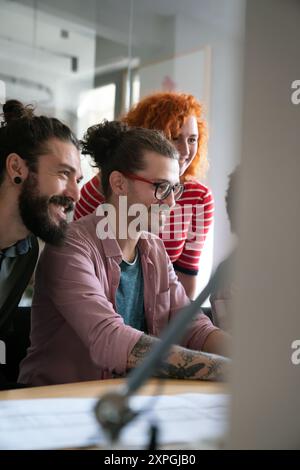 Developing programming and coding technologies. Programmer working in a software develop company Stock Photo