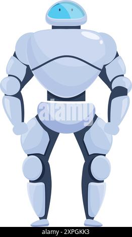 Powerful, futuristic robot is standing guard, ready to protect and serve Stock Vector