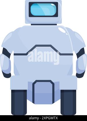 Futuristic robot is navigating its surroundings, showcasing advancements in artificial intelligence Stock Vector