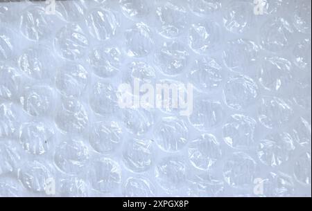 close up of air bubble for absorb delivery covering white book texture and background Stock Photo