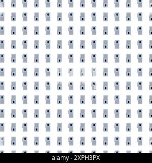 Vector illustration dictaphone seamless pattern. Cassette voice recorder pattern on white background. Journalist, gift, textile, wrapping paper. Stock Vector