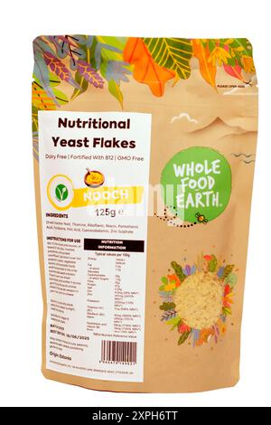 125g Packet of Wholefood Earth Nutritional Yeast Flakes with B12 Dairy Free Cutout Stock Photo
